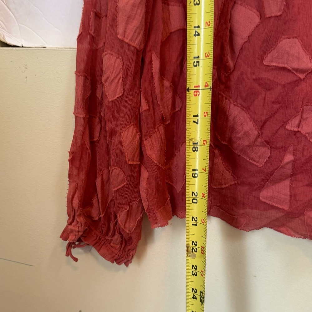 Aritzia Wilfred Le Fou Henrietta Blouse Top Silk Cotton Lourdes Textured Coral S - Picture 16 of 16